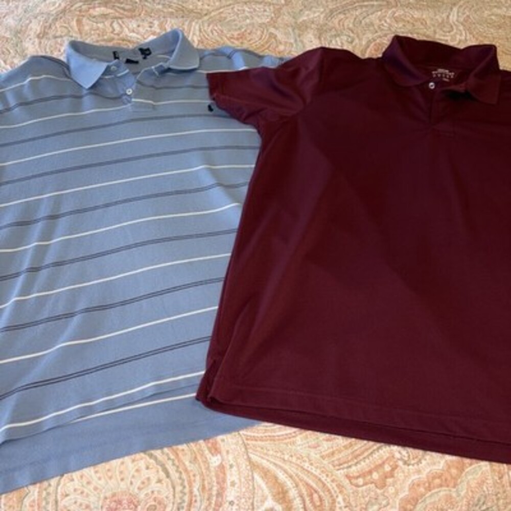 GUC Lands End And Polo Ralph Lauren Set Of Two Short Sleeve Polo Shirts, Size XL